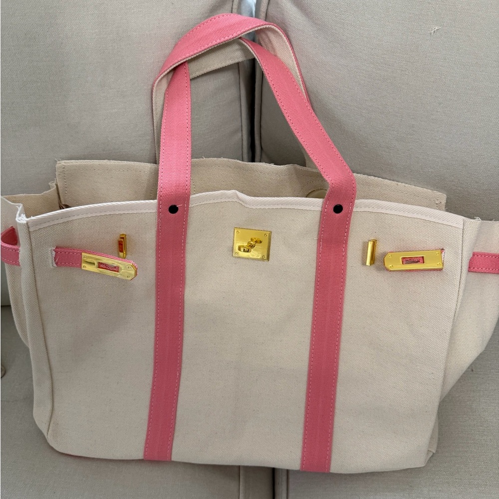 Elegant Pink and Cream boatkin tote